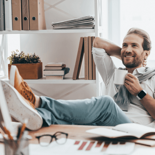 man in chair relaxing